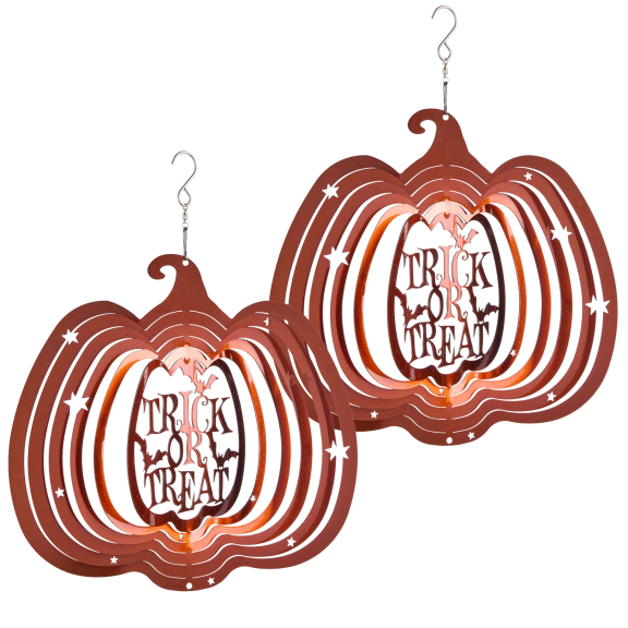 2-Pack: Georgia Brown Seasonal Metal Illusion Spinners (Trick or Treat)