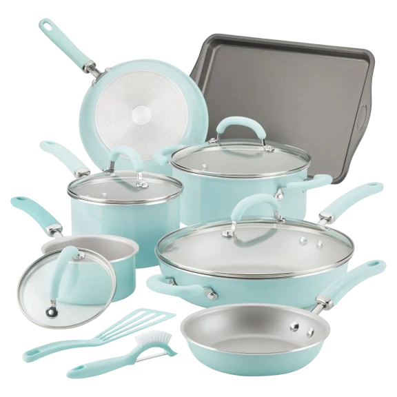 Rachael Ray Create Delicious 13-Piece Enameled Nonstick Cookware Set