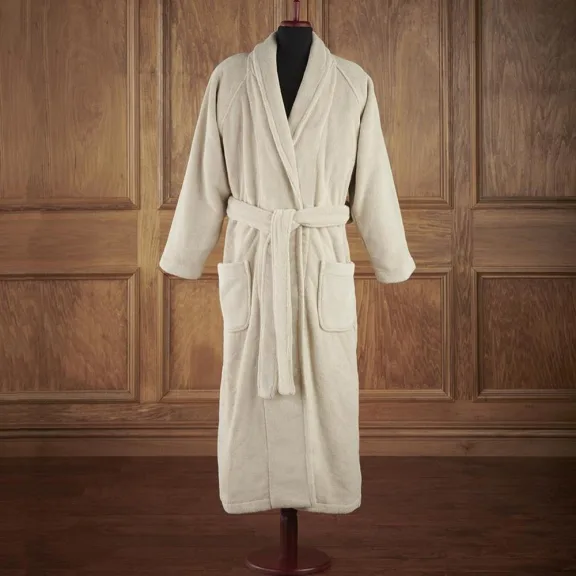 The Hammacher Schlemmer Genuine Turkish Cotton Luxury Bathrobe (Oatmeal)