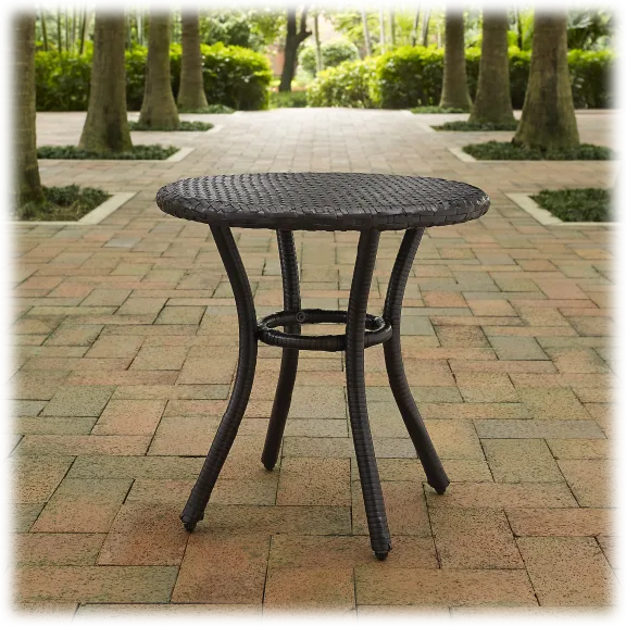 Crosley Furniture "Palm Harbor" Outdoor Wicker Round Side Table