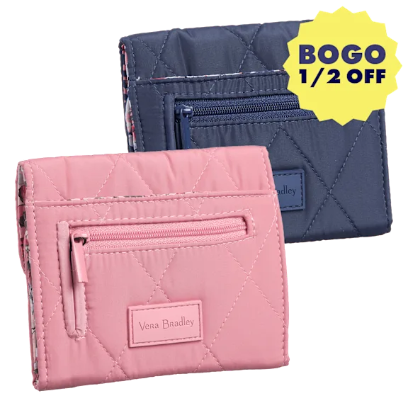 Vera Bradley Ultralight RFID Mini Tri-Fold Wallet