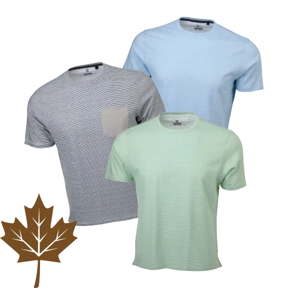 3-Pack: International Report Stripes Print Shirts
