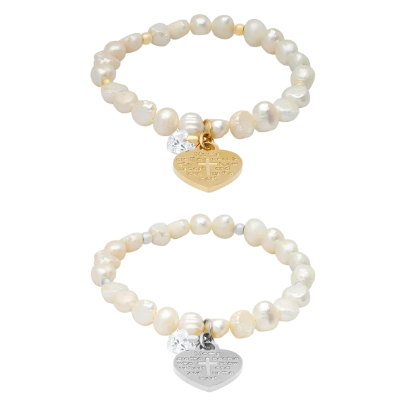 Steeltime Pulseras Perlas de Agua Dulce "Las Mamás Nos Conocen Mejor"