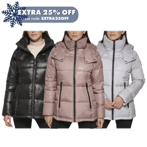 Kenneth Cole New York Women's Hooded Puffer Jacket