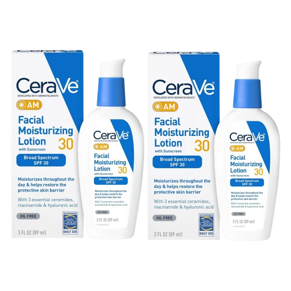 2-Pack: CeraVe AM Facial Moisturizing  Lotion with Sunscreen Broad Spectrum