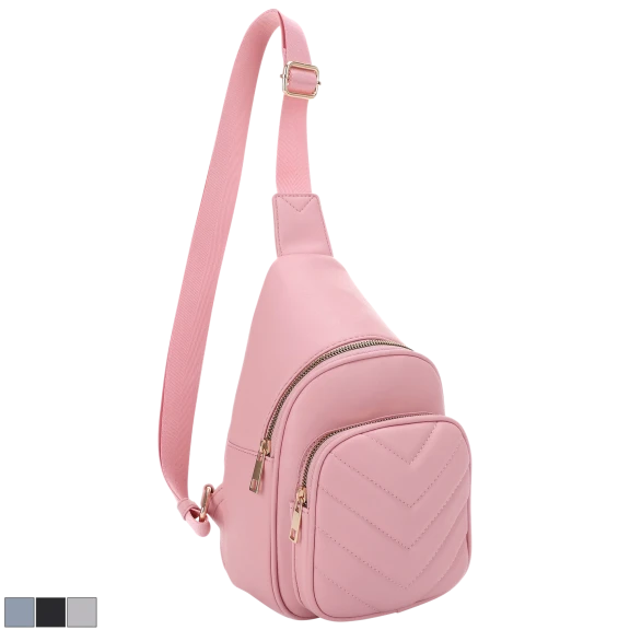 Poppy & Harper Mia Chevron Quilted Sling Bag
