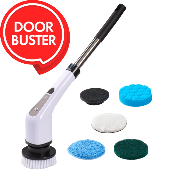 Electric Spin Scrubber Brush With 6 Brush Heads