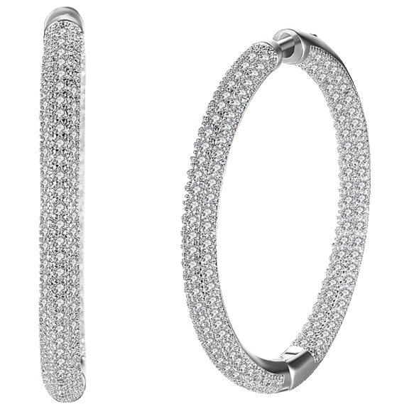 Golden NYC Jewelry Plated CZ Micro-Pave Setting Hoop Earrings