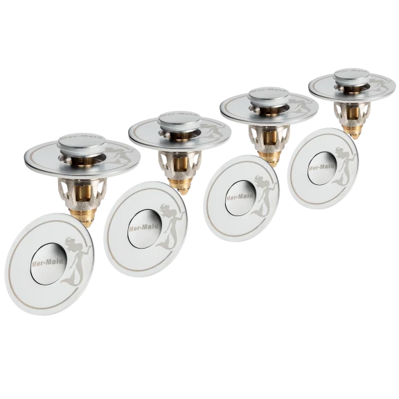 4-Pack: Mer-maid Drain Magic Universal Sink Stoppers