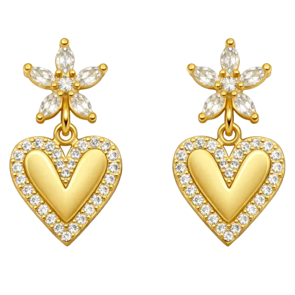 Hollywood Sensation Bloom Heart Drop Earrings