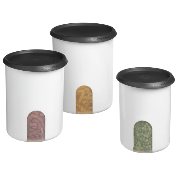 Tupperware 3-Piece One-Touch Canister Storage