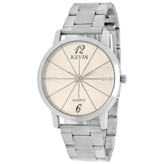 Men's Stainless Steel Strap Watch With Metallic Alloy Face