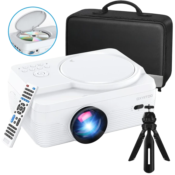 HD Projector with WiFi and Built-in DVD Player