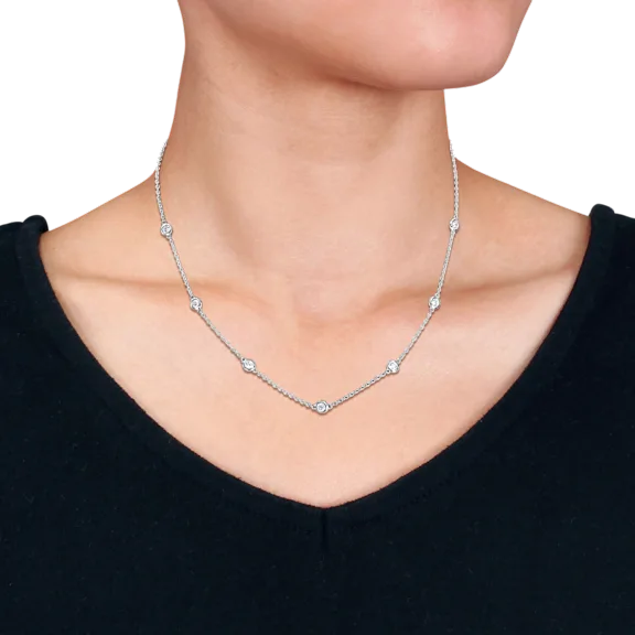 The White Sapphire Station Necklace