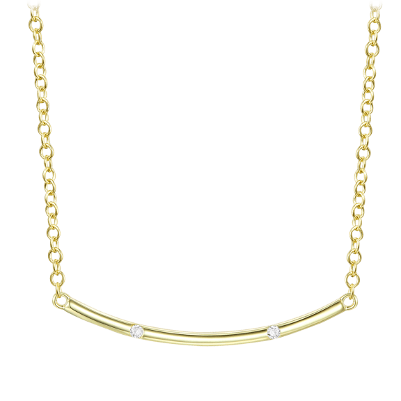 Stella Valentino 14K Gold Constellation Curved Bar Pendant Necklace