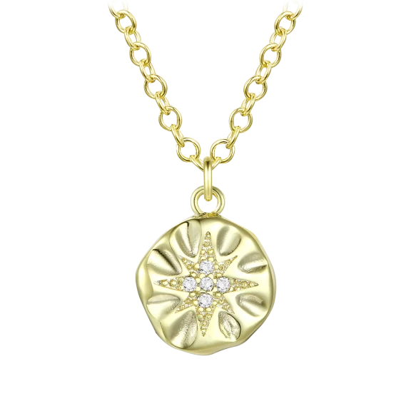 Stella Valentino 14K Gold Sand Dollar Medallion Pendant Necklace