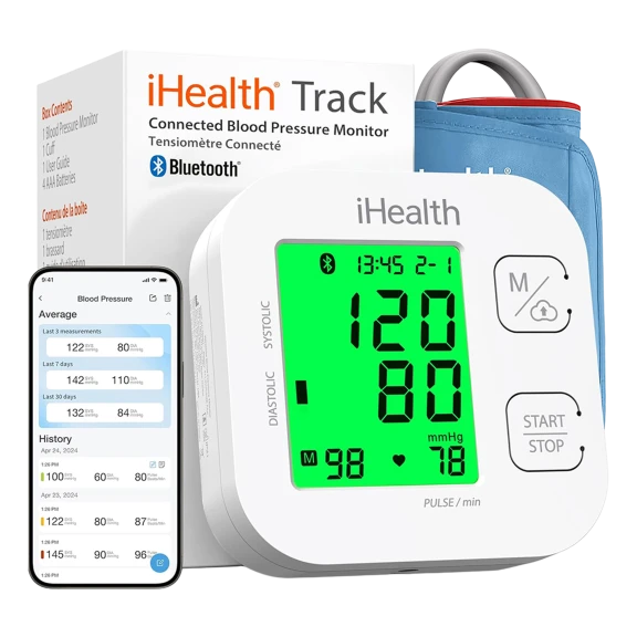 iHealth Track Smart Upper Arm Blood Pressure Monitor with Wide Range Cuff