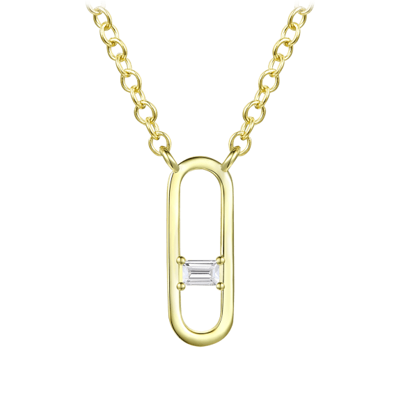 Stella Valentino 14K Gold Paper Clip Pendant Necklace