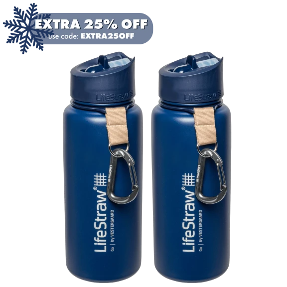 2-Pack: LifeStraw Go 24oz Stainless Steel Insulated Water Filter Bottle