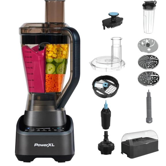 PowerXL SensiMax 1500W Blender & Food Processor with Travel Cup