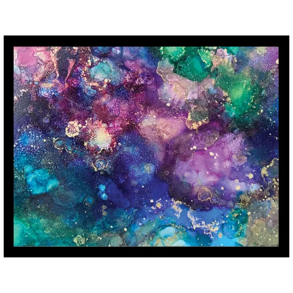 Wahl Art by Venice Beach Collections Alcohol Inks Design Print - Green/Purple