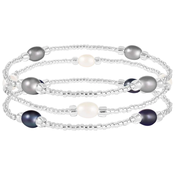 Splendid Pearls Set of 3 Freshwater Pearl Bracelets with Elastic Bands