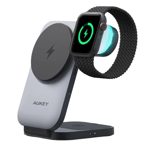 Aukey MagFusion Z 3-in-1 Qi2 Foldable Charging Station