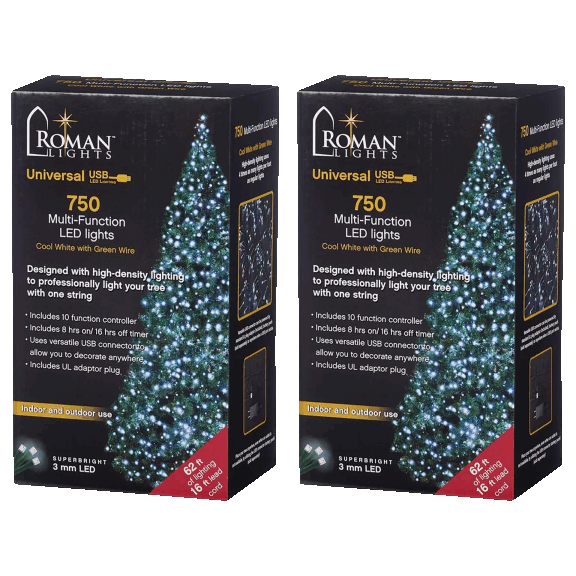 2-Pack: Roman Lights Superbright Universal USB Multifunction LED Lights