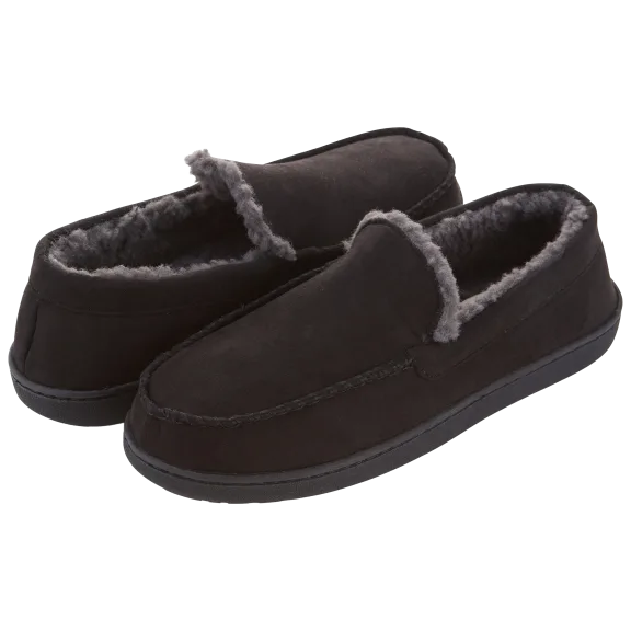 Floopi Mens Classic Microsuede Moccasin Slippers