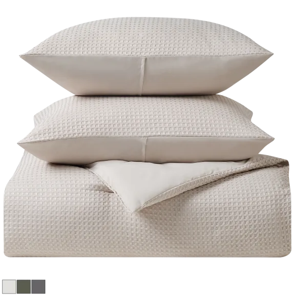 Kathy Ireland 3-Piece Waffle Down Alternative Comforter Set