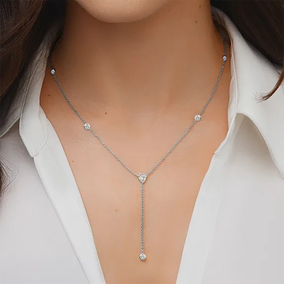 Jennifer Miller Bezel Lariat Necklace