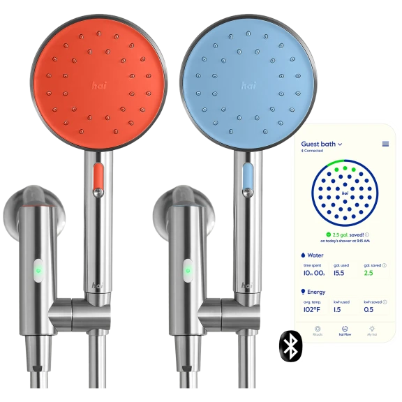 hai Regadera Inteligente de 1.8 GPM de Bajo Consumo de Agua y Autoalimentada