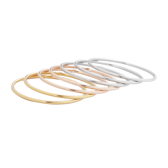 7-Pack 18K Gold Plated Stainless Steel Thin Bangles