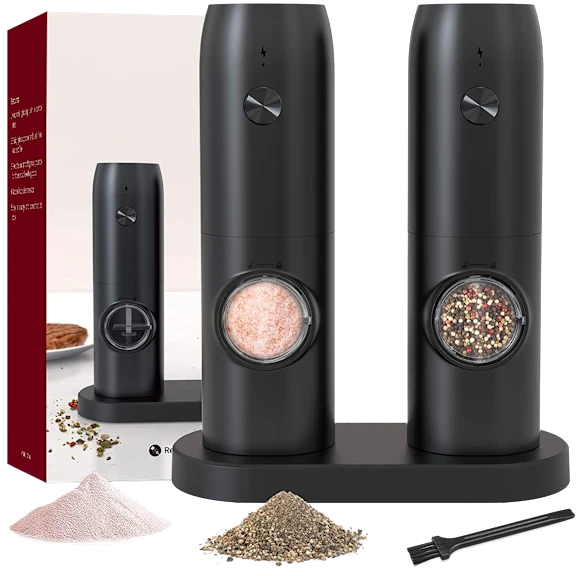 2-Pack: Krediz Electric Salt & Pepper Grinder