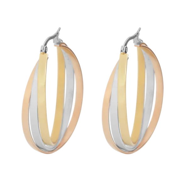 18K Gold Plated Stainless Steel 35mm Hoop Earrings