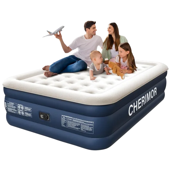 Cherimor Colchón Inflable Queen de 16" con Bomba Integrada