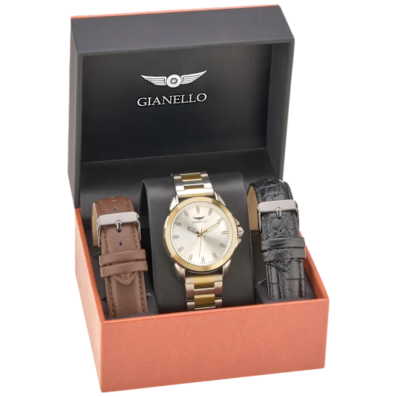 Gianello Select Interchangeable 3 Strap Watch Set