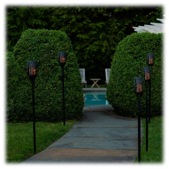 2-Pack: Touch of Eco Solar LED Tiki Torches 26"