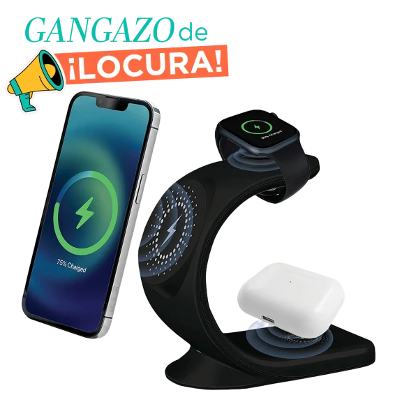 Brookstone MagSafe Soporte de Carga Inalámbrica Curvo 3 en 1