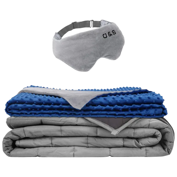 Olsen & Smith Dual Sided Premium Weighted Blanket with Eye Pillow Mask