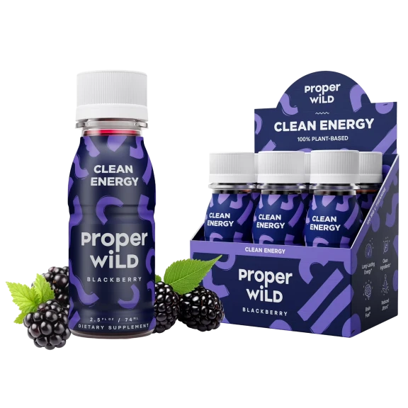 72-Pack: Proper Wild Clean Energy Shots (Blackberry)