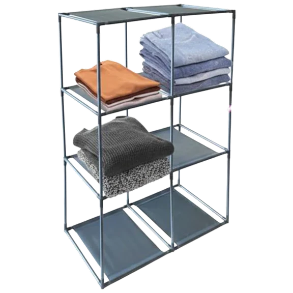 Infinite Basics Easy Assemble 4-Tier Lightweight Storage Rack w/ 6 Storage Cubes
