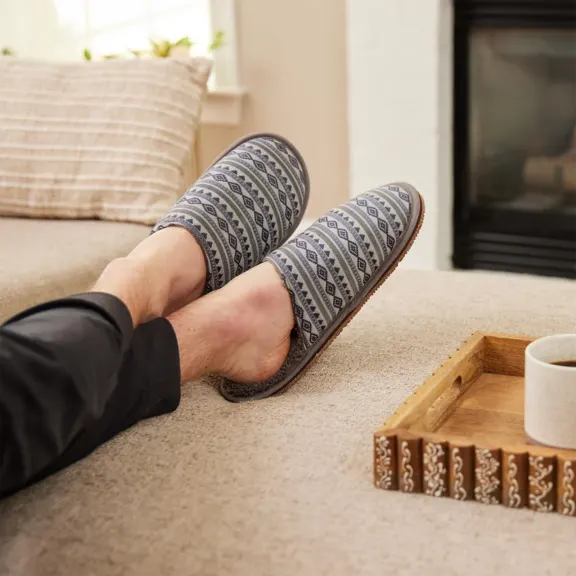 The Men's Hand-Woven Artisan Mule Slipper with Natural Rubber Sole