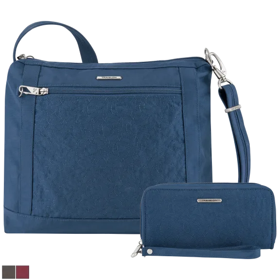 Travelon Anti-Theft Crossbody Bag + Wallet Set
