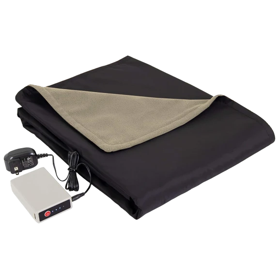 Eddie Bauer Water Resistant Heated Fleece Throw Blanket