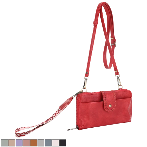 Poppy & Harper Elle Crossbody Wallet with Wrist Strap