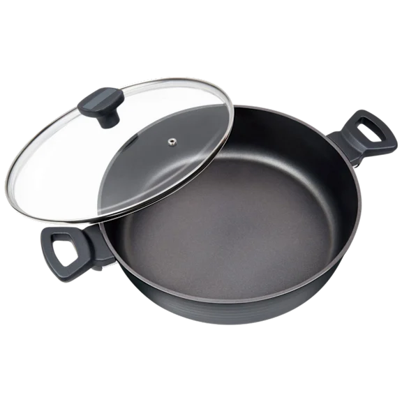 MasterPan Nonstick 11" Sauté & Sauce 5 Quart Pan with Glass Lid