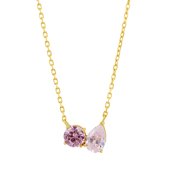 Savvy Cie Moi et Toi Round & Pear CZ Pendant