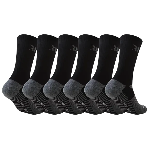 6-Pack: Extreme Fit Dri-Tech Moisture Control Crew Length Socks