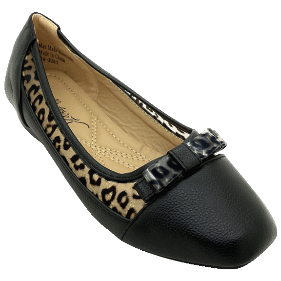 Victoria K. Women Fashion Low Wedge Leopard Side Shoes